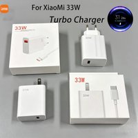 For Xiaomi 33W EU US Charger Turbo Fast Charge 1M 6A Usb Type C Cable For Poco X5 X4 M5S X3 Pro Redmi Note 12 13 12R