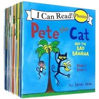 Pete the Cat 12-Bücher-Set „I Can Read English Picture Story“ für Kinder, frühe Bildung, Lesematerial im Taschenformat