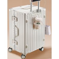 Large Capacity 32-Inch Aluminum Frame Luggage Bag Thickened Travel Suitcase for Men And Women with Pull Rod Durable PC Material