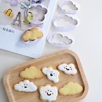 5Pcs/set Cloud Shaped Cookie Cutter Plastic Cake Mold Biscuit Stamp Fondant Sugarcraft Mold Kitchen Baking Decorating Tools