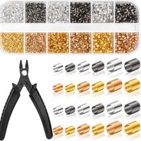 Crimping Beads for Jewelry Making, 2200 Pieces Crimp Tubes with Crimping Pliers for Earring Necklace Bracelet DIY Jewelry Making
