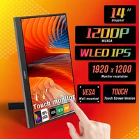 14.1 inch Touch Screen Portable Monitor IPS Second Game Screen Extended Display for Laptop with Bracket For xbox/raspberry Pi