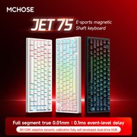 Mchose Jet 75 Hall Effect Magnetic Switch Gaming Keyboard, 0.1Ms, Latency0.01Mm, Rt Accuracy, 8K Polling Rate, 128K Scan Rate, Rgb Hot-Swappable Gaming Keyboard.