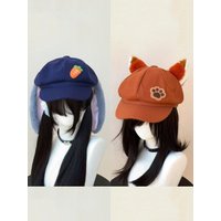 Judy Rabbit Nick Fox Ears Cosplay Hat Octagonal Big Head Circumference Costume Accessory for Fans and Photographers
