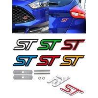 3D Metal ST Line Front Grille Emblem Badge Car Head Trunk Stickers For Ford Focus Mondeo Fiesta Explorer Styling Accessories