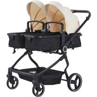 Neuer Zwillingskinderwagen, Tragbarer Seite-an-Seite Zwillingskinderwagen, Faltbar, Hochansicht-Kinderwagen für Babys, Zwillingskinderwagen 3 in 1