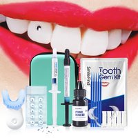 Kit de colle pour dents, ensemble de pierres précieuses, avec lumière de durcissement UV, adhésif orthodontique dentaire, bijoux, cristaux de diamant, ornement, système de liaison directe
