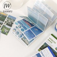 JIANWU 40Sheets INS Aesthetic Landscape Sticker Book DIY Journal Decoration Art Scrapbooking Material Kawaii Stationery Stickers
