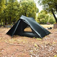 Aricxi Ultralight 15D Silicone Double Layer 2P Pyramid Tent Spacious Trekking Pole Rainproof Camping