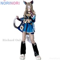 Kirara Cosplay Costume Wig Game Genshin Impact Ear Tail Kawaill Cat Cute Kirara Dress Halloween Kitty Costume for Women Girls
