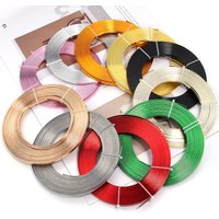 Apx 10Meters/roll Wide Flat Jewelry Craft Aluminum Wire for Handmade Jewelry Making Finding Accessories Gem Charms Wrap