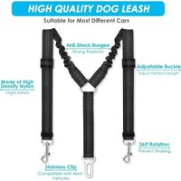 Durable Nylon Dog Seat Belt for Small Large Dogs Lead Puppy Travel Car Safety Rope French Bulldo Adjustable Reflective Elastic
