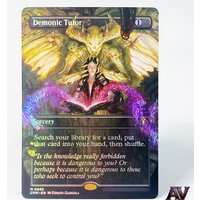 Demonic Tutor Foil Borderless Series M 696 Instant Game Rare High Quality Playing Trading Magical Proxy Cards