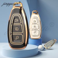 jingyuqin TPU Car Smart Key Case Cover For Ford Focus C-Max S-Max Galaxy Mondeo MK3 MK4 Fiesta Fusion Kuga Ecosport Protect Fob