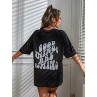 T-Shirt à Manches Courtes et Col Rond pour Femme, Vêtement en Coton, Respirant, Surdimensionné