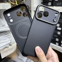 100% Real Kevlar Aramid Fiber Magnetic Case for iPhone 17 Pro Max /17Pro with MagSafe and Metal Camera Lens Protective Frame