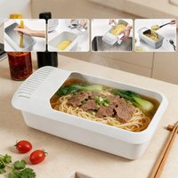 Microwave Noodles Pasta Cooker With Strainer Eco-Friendly Plastic Spaghetti Vegetable Steamer Dishwasher Kitchen Accessories New