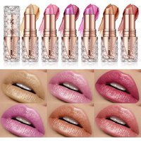 Fine Glitter lipstick, quicksand gold lipstick, moisturizing silky mermaid girl pink, long-lasting waterproof, grapefruit orange