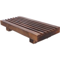 Wood Bathroom Tray Countertop Organizer 8.66x3.94in Rustic Vanity Tray Holder Decorative Wooden Riser Soap Dispenser Sink