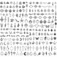 50pcs/Lots Mixed Bulk Animals Flower Star Charms For Jewelry Making DIY Bracelet Earrings Necklace Pendant Accessories Wholesale
