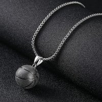 Fashion Dominant Basketball Pendant Men's Stainless Steel Basketball Necklace