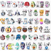 New Arrvial Apple Mouse Elephant Beads 925 Sterling Silver Dangle Charms Fit Original Bracelet Jewelry DIY Gift