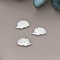 3pcs DIY Jewelry Cute Little Hedgehog Charms Stainless Steel Pendant Charms for Jewelry Making Bracelets Earrings Craft Material