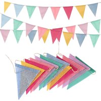 12 PCS Colorful Triangle Pennant Banner Flags For Carnival Theme Birthday Party Decoration Outdoor Events Classroom School Decor