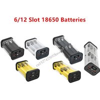 Portable Powerbanks Case For Travel Use No Welding 6/12 Slot 18650 Batteries