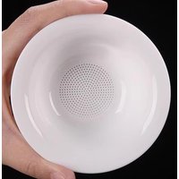 Mutton fat jade white porcelain all-in-one full ceramic hole tea drain ceramic tea set accessories tea filter tea maker