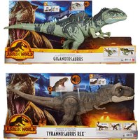 Jurassic World Thrash N Devour Tyrannosaurus Rex Strike N' Roar Giganotosaurus with Sound Effects Large Dinosaur Model Toys