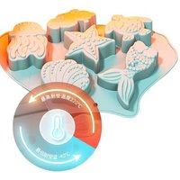 Seahorse Starfish Chocolate Mold Suitable For Mermaid Theme Cake Decoration Tool Ocean Fondant Silicone Mold Shells Mermaid Tail