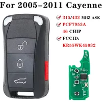 for Cayenne 2005 2006 2007 2008 2009 2010 2011 Keyless Entry Smart Flip Remote 433 315 Mhz Car Key Fob for Porsche