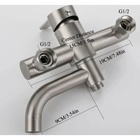 Bathroom Shower Faucets Stainless Steel Triple Bathtub Faucet Mixers Hot Cold Mixer Valve Nozzle Tap Wall Mounted Home Accessory