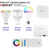 Miboxer Zigbee RGB+CCT LED Bulb Light 4W/6W/12W GU10 E27 Smart Dimmable Spotlight Lamp FUT089Z RF Remote WIFI ZB-Box2 ZB-Box3