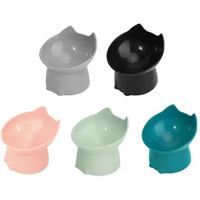 Raised Long Ear Cat Bowl, Neck Protection Anti-overturning Plastic Bowl for Cats Dogs Comfortable Daily Feeding Pet Supplies