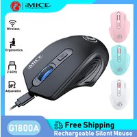 2.4GHz Silent Rechargeable 1600DPI Adjustable Wireless Connection Mouse Quiet Click For Office Use Compatible Wiht PC Laptop