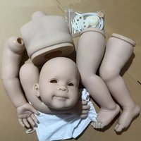 30inch Fresh Color Reborn Doll Kit Ziva Cute Baby Girl Unpainted DIY Doll Parts with Body Cloth and Eyes