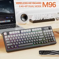 M96 Bluetooth Keyboard Wireless FREEWOLF Screen Gaming Keyboard Electronic Screen Multi-Device Connection Ergonomics Gaming