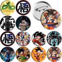 58mm Round Anime DRAGONBA Son Goku Badge Brooches Cool Creative Pins For Clothes Hat Backpack cosplay Decorate Accessories Gift