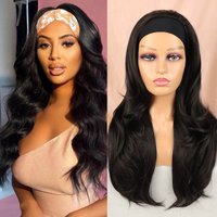 28 Inch Long Wavy Synthetic Headband Wig Body Wave Ice Wigs Daily Hairstyle Women's Ladies Hair Accessory