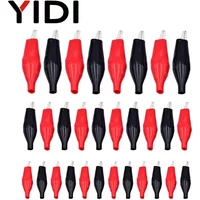 10pcs 28mm/35mm/45mm Metal Test Alligator Clips, G98 Crocodile Electrical Clamp Black Red Plastic Boot Car Battery Test Meter