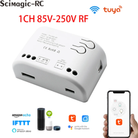 Tuya Smart Home Switch Garage Door Receiver 1/2/4CH 433 RF Motor Module AC DC 7-32V 85 To 250V 220V 10A Relay Self-Locking