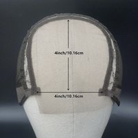 1PC Black 4x4 Inch U-Part HD Lace Wig Cap with Adjustable Strap for DIY Wig Making Hairnet Weaving Cap