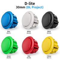 QANBA D-lite Arcade Buttons Snap-In Arcade Game Sticks DIY Kit 30mm 24mm (Boxed)24Pcs