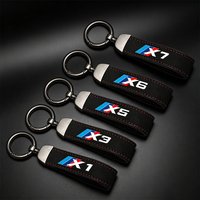 Luxury Suede Leather Car Emblem Key Chain Key Ring Clasp Decorative For BMW X1 X2 X3 X4 X5 X6 X7 F25 F15 F16 G01 G02 G05 G06 G07