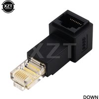 NEW Up Down Left Right Angled 90 Degree 8P8C FTP STP UTP Cat 5e RJ45 Lan Ethernet Network extension Male to Female