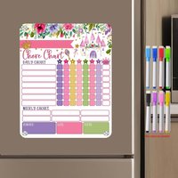 1pc Magnetic Chore Chart-Reusable behavior chart,Good Behavior and Responsibility Checklist,Flower Series Daily+Weekly module dr
