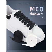 MCQ Black White Shoelaces Rainbow Shoelace Sneaker Casual Shoes Laces Gradient 1.2CM Width 100/120/140CM Flat Shoe laces Strings