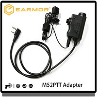 EARMOR M52 Tactical PTT Adapter, for Airsoft Hunting Shooting Noise Canceling Button Activated Headset PTT/KENWOOD Headphones
